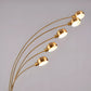 Hdc 5-Branch Metal Frame in Matte Gold Finish with Marble Base Floor Lamp
