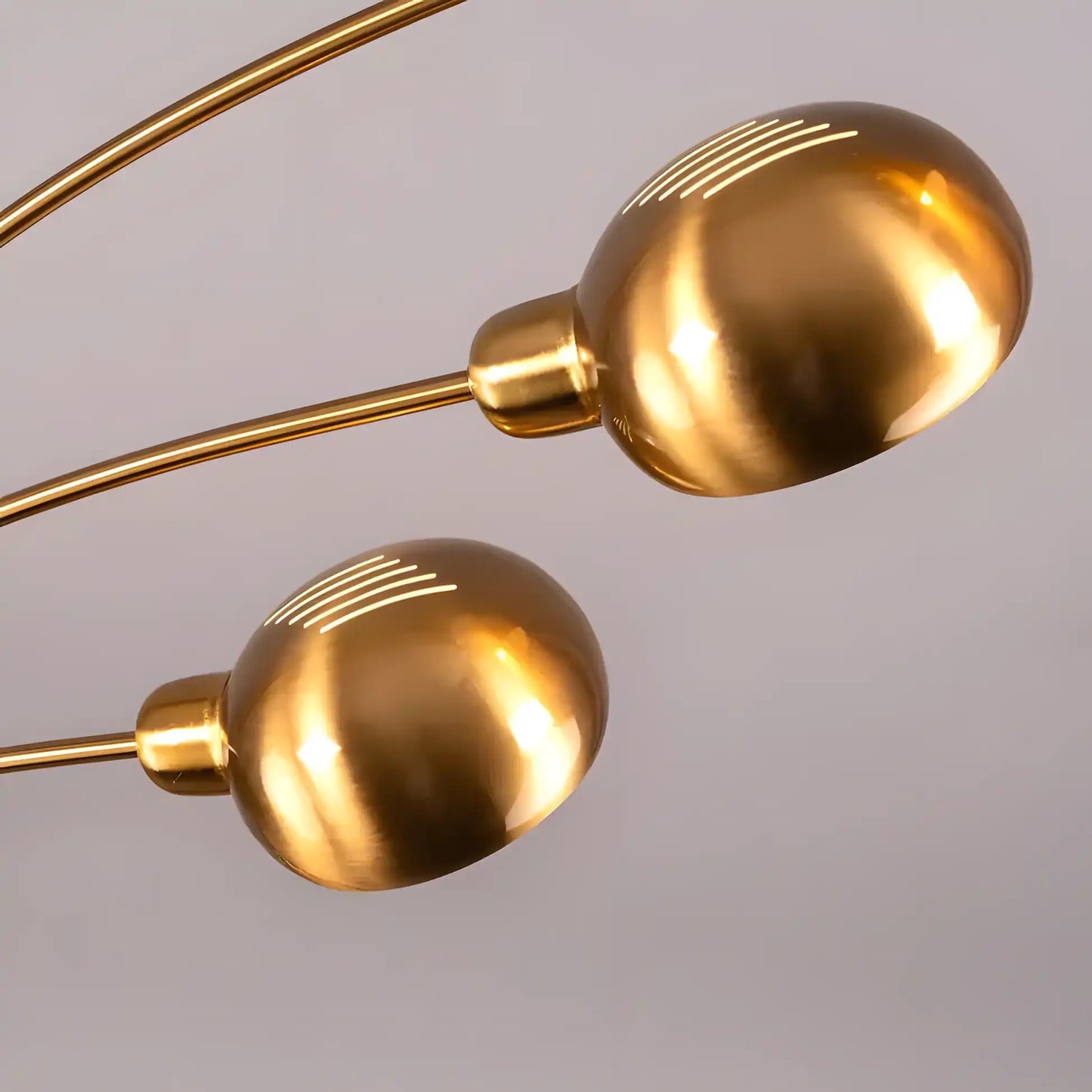 Hdc 5-Branch Metal Frame in Matte Gold Finish with Marble Base Floor Lamp