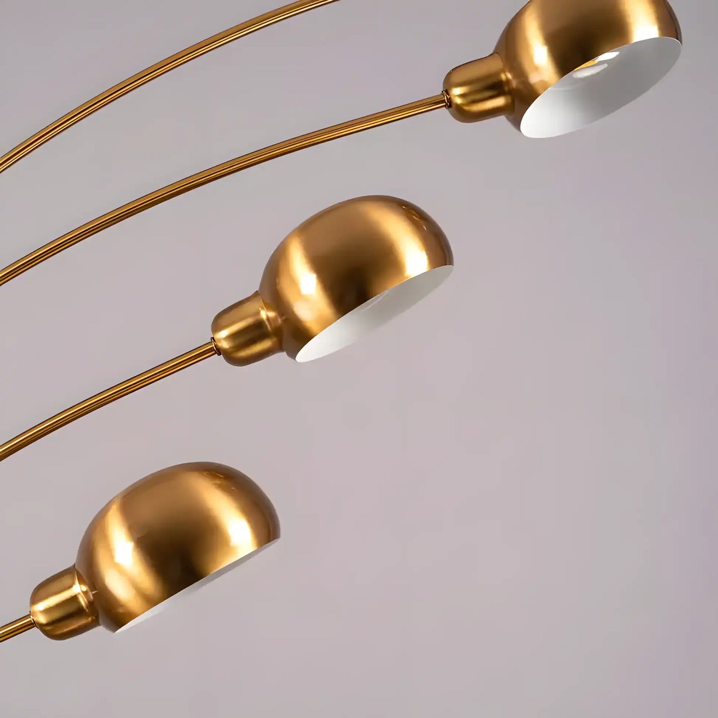 Hdc 5-Branch Metal Frame in Matte Gold Finish with Marble Base Floor Lamp
