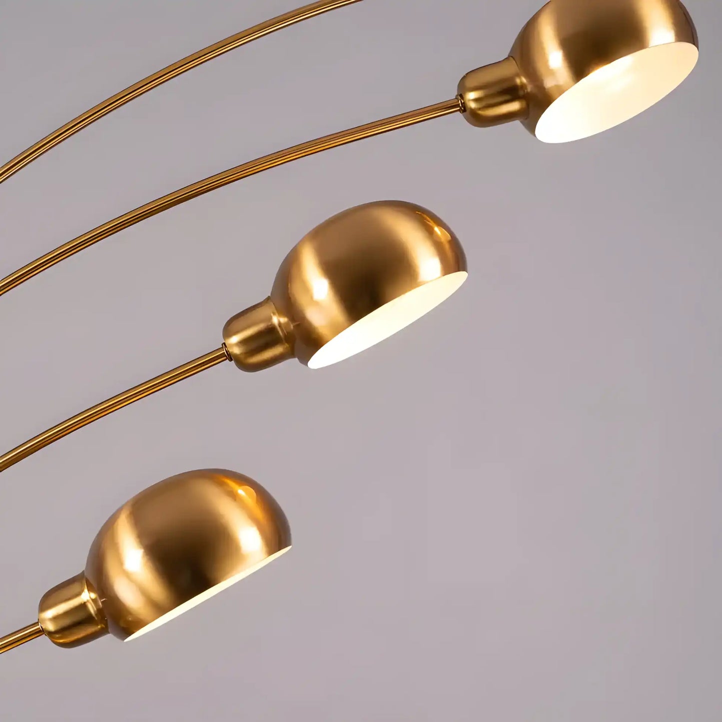Hdc 5-Branch Metal Frame in Matte Gold Finish with Marble Base Floor Lamp