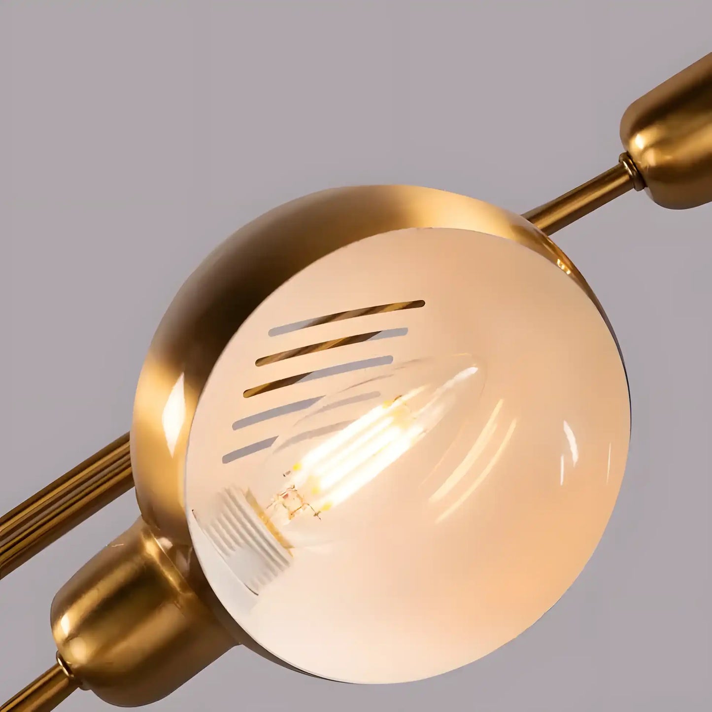 Hdc 5-Branch Metal Frame in Matte Gold Finish with Marble Base Floor Lamp