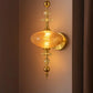 HDC Gold Amber Glass Wall Light for Living Room Drawing Room Bedroom - Warm White