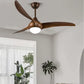 Hdc 52 Inch 3 Blade Walnut Finish Industrial Wind Lamp Ceiling Fan Remote Controlled With Light