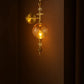 HDC 1 Light Gold Amber Glass Wall Light for Living Room Drawing Room Bedroom - Warm White