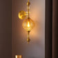 HDC 1 Light Gold Amber Glass Wall Light for Living Room Drawing Room Bedroom - Warm White