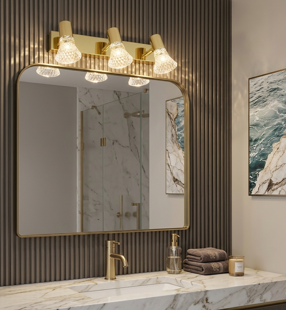 HDC Premium Gold 6/9 Watt Mirror Light with Adjustable Spot Heads for Bathroom Vanity & Dressing Area
