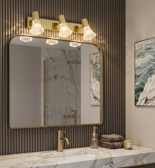 HDC Premium Gold 6/9 Watt Mirror Light with Adjustable Spot Heads for Bathroom Vanity & Dressing Area