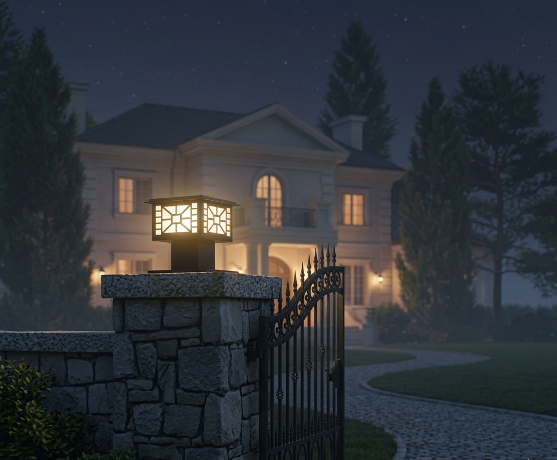 HDC Premium Frosted Glass Outdoor Pillar Gate Light