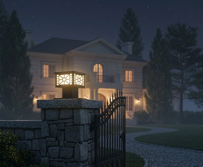 HDC Premium Frosted Glass Outdoor Pillar Gate Light
