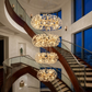 HDC 800+700+600+500mm Luxury Crystal Double Height Chandelier for Staircase & Duplex Living Spaces