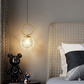 HDC 1 Light Led Gold Round Crystal Brass Pendant Lamp Chandelier Ceiling Light Dining Room - Warm White