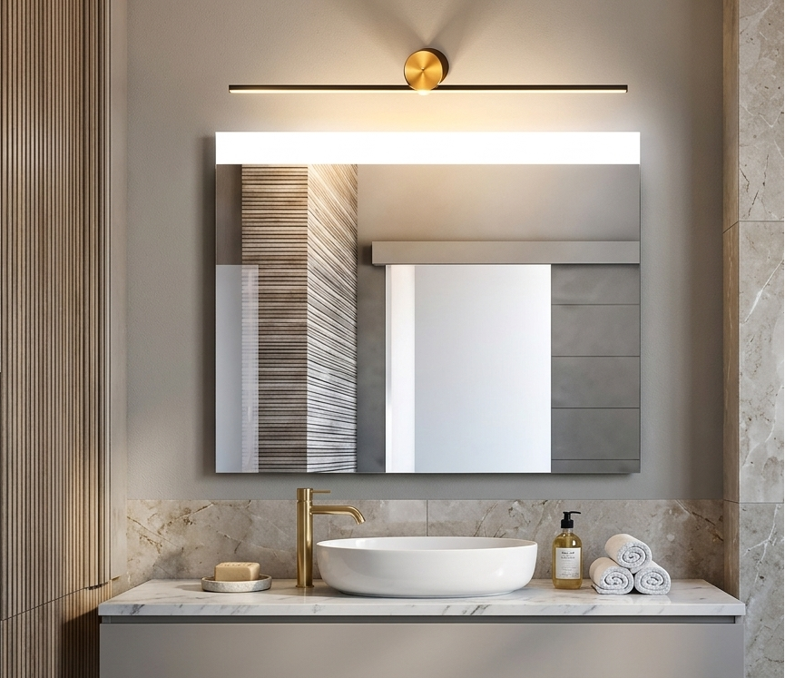 HDC 12W Modern Black Golden Body LED Wall Light Mirror Vanity Picture Lamp - Warm White