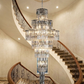 HDC Luxury 1950mm Multi-Tier Crystal Double Height Chandelier for Staircase & Lobby