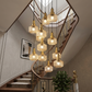 HDC Modern Double Height Crystal Glass Chandelier for Staircase, Duplex & Lobby