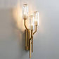 HDC 3 Led Glass Crystal Electroplated Copper Gold Metal Wall Light - Warm White