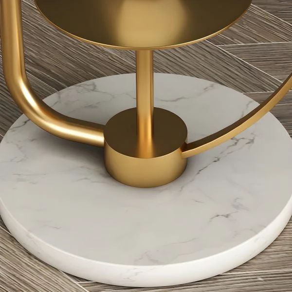 HDC Luxury Gold Floor Lamp with Built-in Side Table – Modern Bedroom & Living Room Standing Light