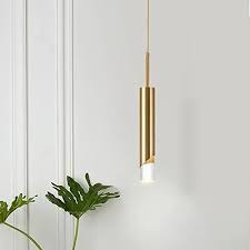 HDC Golden Slim Cylinder LED Pendant Light For Living Room