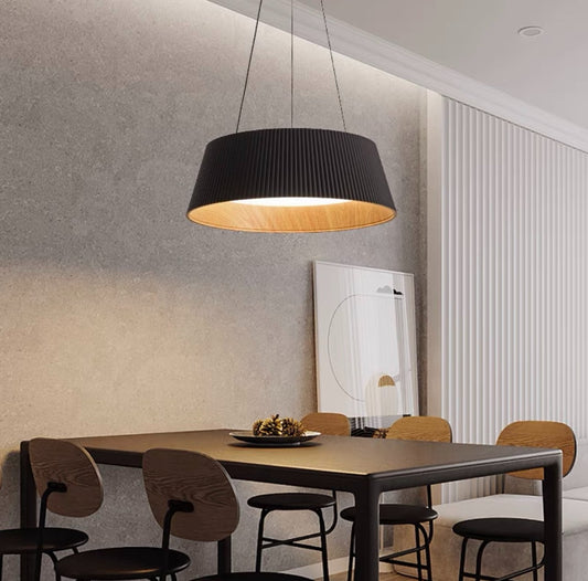 HDC Contemporary Black Drum Pendant Light For Living Room