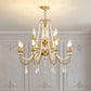 HDC 12 Light Clear Glass Italian Jewel Chandelier Ceiling Lights Hanging - Warm White