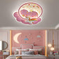 Hdc 500mm Princess Room Unicorn Ceiling Lamp LED Pink Ceiling Chandelier for Bedroom Nursery Room Girl Kid