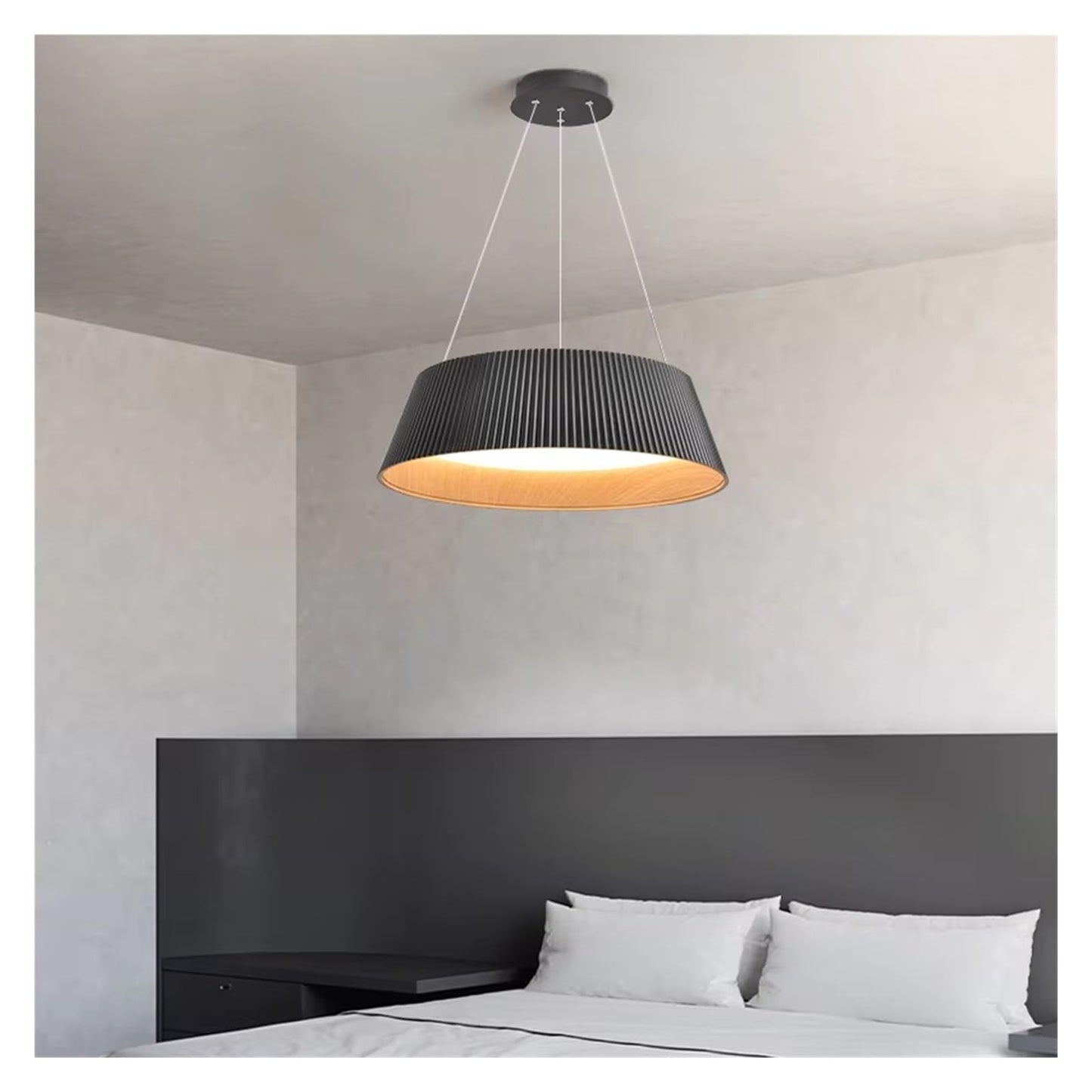 HDC Contemporary Black Drum Pendant Light For Living Room