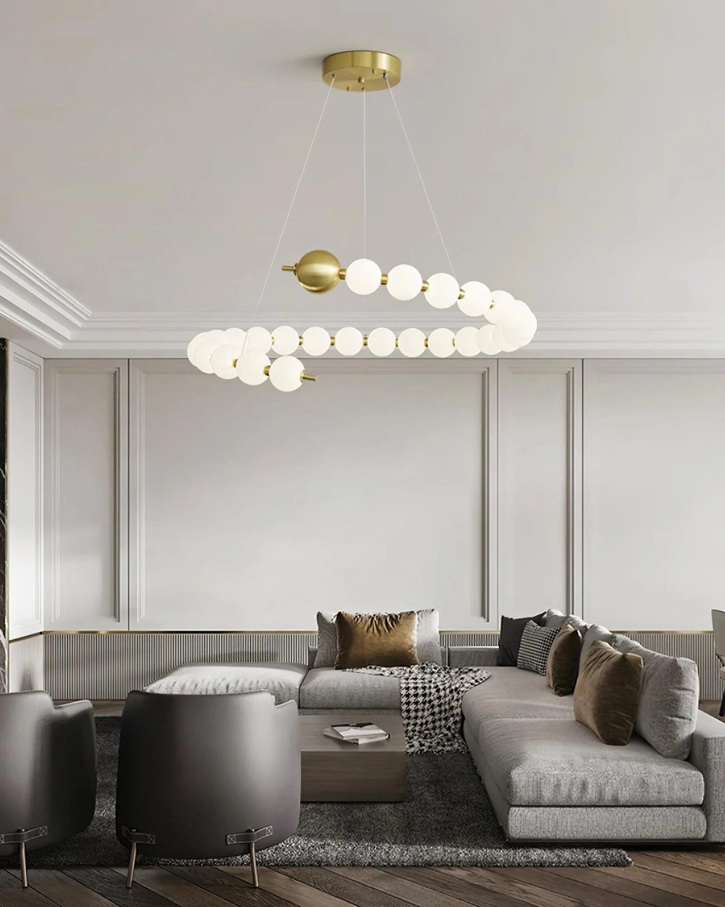 HDC Pearl Modern Orbit Globe Chandelier For Living Room
