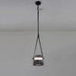 Hdc 1 Light Led Glass Smokey Black Pendant Lamp With Leather Strap Ceiling Light - Tricolor