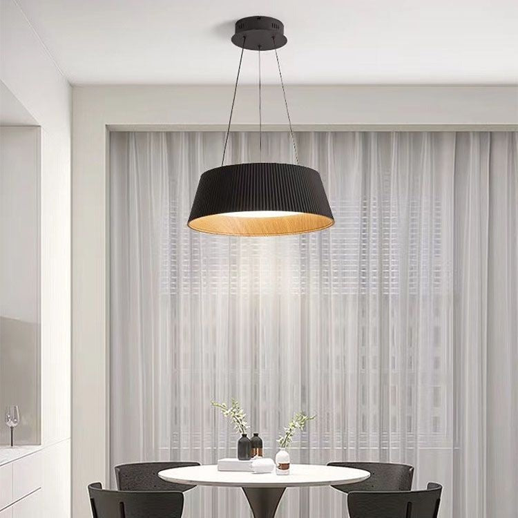 HDC Contemporary Black Drum Pendant Light For Living Room