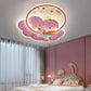 Hdc 500mm Princess Room Unicorn Ceiling Lamp LED Pink Ceiling Chandelier for Bedroom Nursery Room Girl Kid