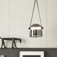 Hdc 1 Light Led Glass Smokey Black Pendant Lamp With Leather Strap Ceiling Light - Tricolor