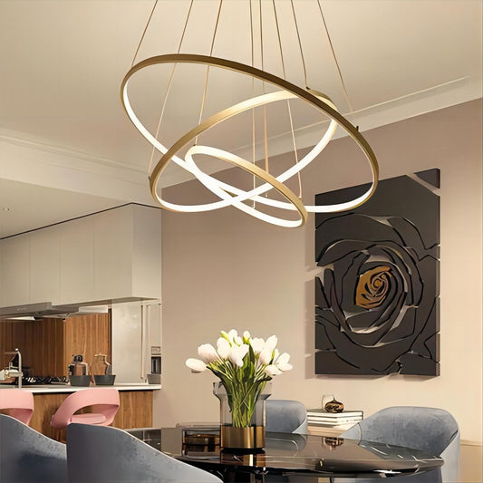 HDC 4 Ring LED Gold/Rosegold Chandelier