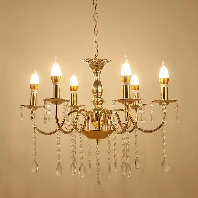 HDC 6 Lights Elegant Classic Metal Italian Chandelier For Living Room