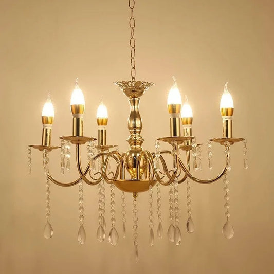 HDC 6 Lights Elegant Classic Metal Italian Chandelier For Living Room