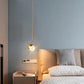 Hdc Modern Luxury Gold Crystal Pendant Hanging Lamp with Textured Glass Globe for Bedroom, Living Room & Dining Area