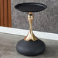 HDC Round Side Tables ,Small Metal Side Table, Modern Decorative Pedestal Table for Living Room Bedroom(Black & Gold)