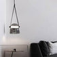 Hdc 1 Light Led Glass Smokey Black Pendant Lamp With Leather Strap Ceiling Light - Tricolor