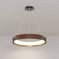 HDC NordicCraft Wood & Black LED Ring Pendant Light For Living Room