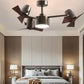 Hdc Modern Function Ceiling Fan with LED Light – 3 Mini Rotors, Dual-Tone Wood Finish, Remote Control, Energy Efficient Design