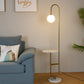 HDC Orbit Halo Modern Floor Lamp with Marble Side Table