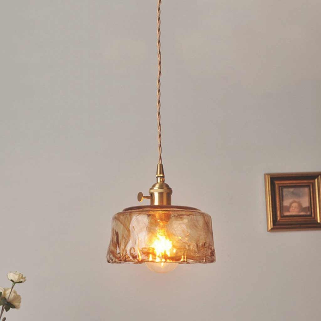 Hdc Amber Glass Hanging Lamps For Ceiling Dining Room Living Room Bedroom Glass Pendant Lights Kitchen Modern Suspension Amber