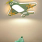 Hdc Aviator Kids Ceiling Light Airplane Shaped LED Fixture for Boys’ Bedroom | Soft White Glow | Green & Yellow Theme | Fun Aviation Design for Nursery, Study or Playroom