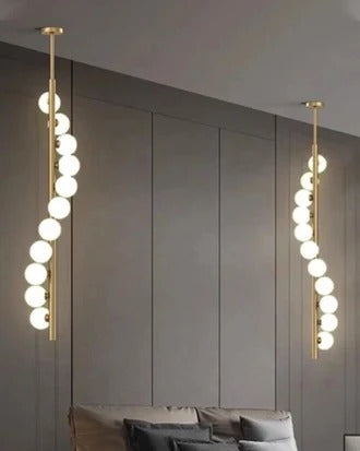 HDC 11 Light LED Gold Frosted Ball Pendant Lamp Ceiling Light for Home and Office - Warm White