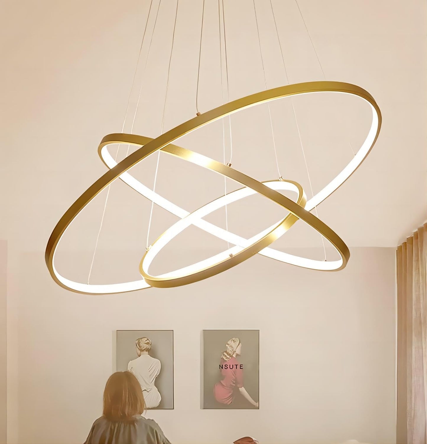 HDC 4 Ring LED Gold/Rosegold Chandelier