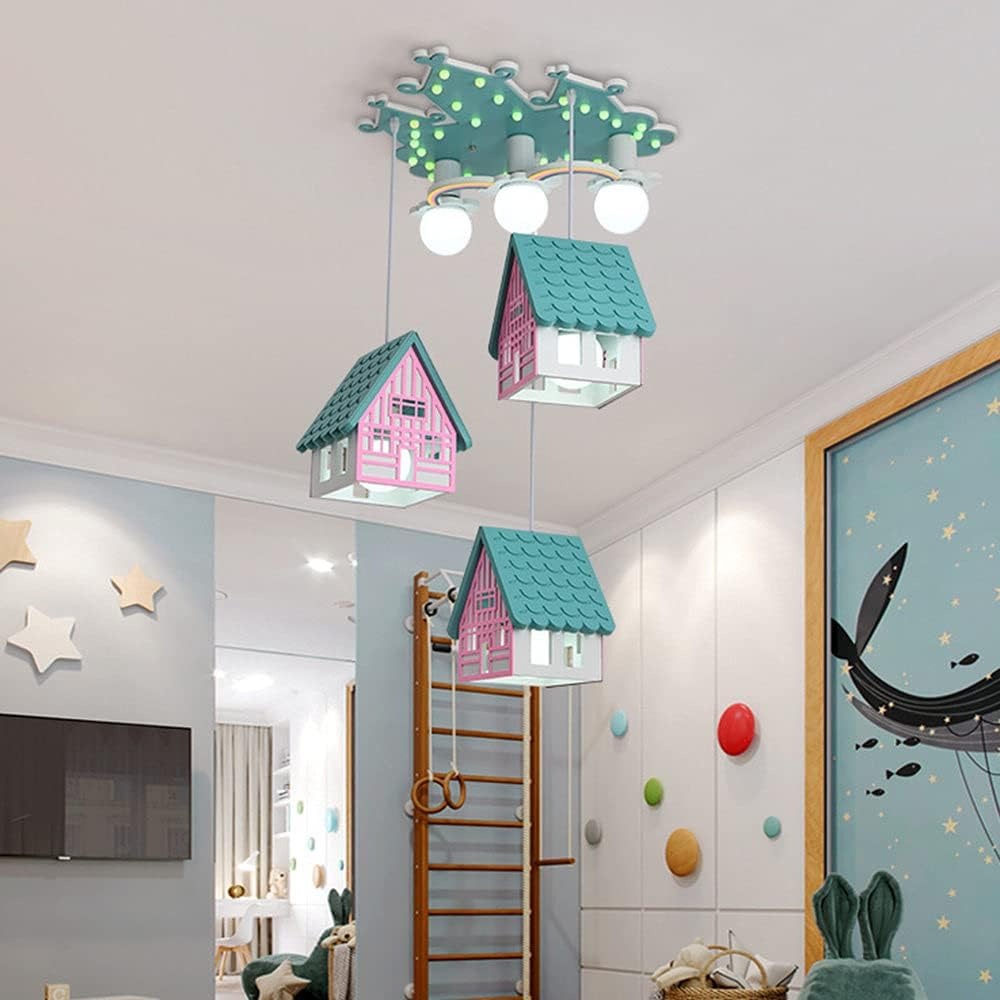 Hdc Whimsical House Ceiling Light – Kids Room Pendant with Colorful Cottage Design & Soft Warm Glow | Perfect for Girls' Bedrooms & Nurseries
