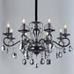 HDC Pearl Noir Crystal Elegance – 8-Head Smoke Grey Luxury Chandelier