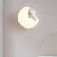 HDC Kids Milk White Shade Blue Ears LED Rabbit Cloud Wall Sconce for Boys Girls Room- Tricolor