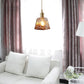 Hdc Modern Eclectic Amber Glass Geometric Copper Pendant Lamp Brass For Living Room, Restaurant