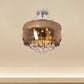 HDC 400mm Crystal Amber Glass Metal Led Chandelier Hanging Lamp - Warm White