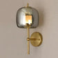 Hdc Amber/Smoke Glass Wall Light Brass Gold Metal Bedroom Living Room Wall Light - Tricolor