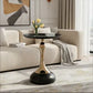 HDC Round Side Tables ,Small Metal Side Table, Modern Decorative Pedestal Table for Living Room Bedroom(Black & Gold)